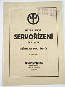 Hydraulické servořízení - typ 2278 - přiručka pro řidiče - 1961