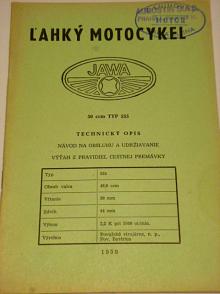 JAWA 50 ccm typ 555 - technický opis, návod na obsluhu - 1959
