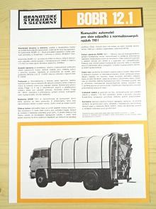 BSS - Bobr 12.1 - komunální automobil pro sběr odpadků z normalizovaných nádob 110 l - Škoda Liaz Š 110.830 - prospekt - 1985
