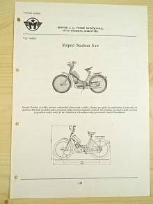 Stadion S 11 - moped - katalogový list - 1960 - Motor, n. p. České Budějovice, závod Stadion, Rakovník