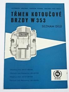 PAL autobrzdy - třmen kotoučové brzdy W 353 - seznam dílů - 1976