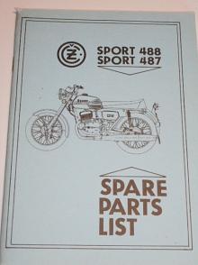 ČZ Sport 125/488, 175/487 - spare parts list - 1984