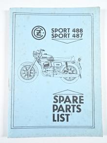ČZ Sport 125/488, 175/487 - spare parts list - 1984