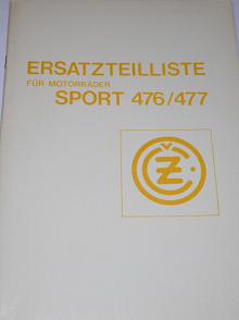 ČZ Sport 476/477 - Ersatzteiliste - 1976
