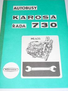 Karosa - řada 730 - motor ML 635 - dílenská příručka - 1985