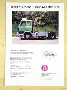 Tatra 815-2DON51 198252 4x4.2 model 1993 - návěsový tahač - prospekt
