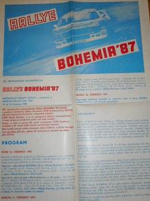 Rallye Bohemia 1987 - Škoda - program - plakát