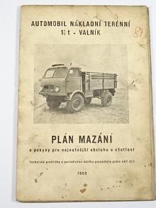 Tatra 805 - Automobil nákladní terénní 1 1/2 t - valník - plán mazání a pokyny pro nejnutnější obsluhu a ošetření - 1953