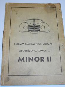 Minor II - seznam náhradních součástí - 1953