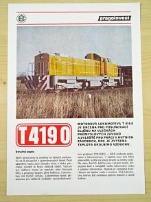 ČKD - motorová lokomotiva T 419.0 - prospekt - 1984