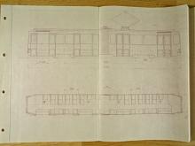 Typový náčrtek tramvaje K4D L=17000 varianta I - výkres - 1969