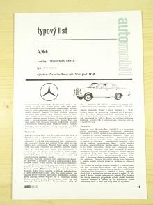 Mercedes - Benz 200/200 D - typový list 4/66 z časopisu Automobil
