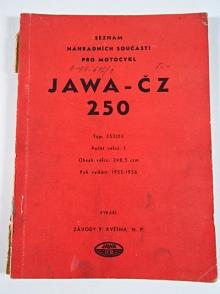 JAWA-ČZ 250 typ 353/03 - 1955-1956 - seznam náhradních součástí