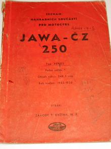 JAWA-ČZ 250 typ 353/03 - 1955-1956 - seznam náhradních součástí