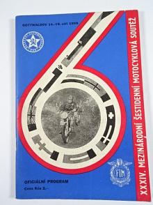 XXXIV. Mezinárodní šestidenní motocyklová soutěž - 14. - 19. 9. 1959 - Gottwaldov - program