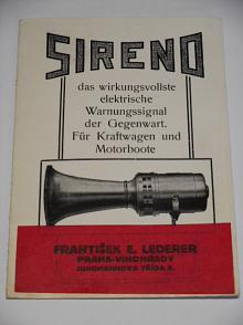 Sireno das wirkungsvollste elektrische Warnungssignal der Gegenwart. Für Kraftwagen und Motorboote - prospekt