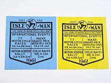 Visit the Isle of Man - the Home of Motor Cycle a Cycle Sport - 1961 - kartička z měkkého plastu