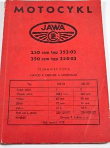 JAWA-ČZ 250/353/03, 350/354/03 - 1958 - technický popis, návod