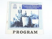 XX. Rallye Šumava 1985 - Pohár míru a přátelství - Mistrovství ČSSR - Klatovy - 30. 5. - 2. 6. 1985 - program + seznam startujících + časový harmonogram a sled obcí