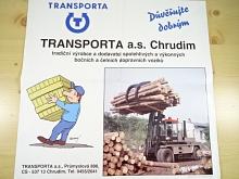 Transporta a. s. Chrudim - tradiční výrobce a dodavatel spolehlivých a výkonných bočních a čelních dopravních vozíků - plakát - 1993