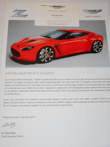 Aston Martin V 12 Zagato - prospekt