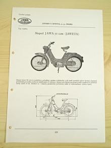 JAWA 50 ccm - moped - Jawetta - katalogový list - 1960