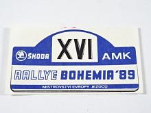 XVI. Rallye Bohemia 1989 - AMK - Škoda - samolepka