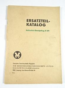 Aufsattel - Beetpflug B 201 - Ersatzteilkatalog - 1976
