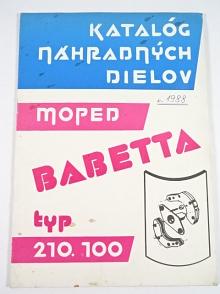 Babetta typ 210.100 moped - katalóg náhradných dielov - 1988 - ZVL Kolárovo - Motokov - JAWA