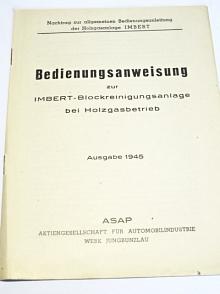 IMBERT - Bedienungsanweisung zur Imbert - Blockreinigungsanlage bei Holzgasbetrieb - 1945 - ASAP - Škoda