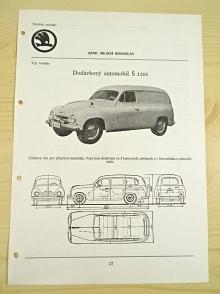 Škoda 1201 dodávkový automobil - katalogový list - 1960