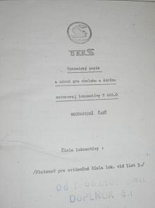 TEES - technický popis a návod pre obsluhu a údržbu motorovej lokomotivy T 466.0 - mechanická časť - 1974 - Turčianske strojárne n. p. Martin