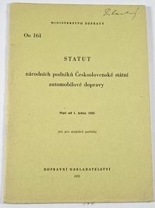 Statut národních podniků Československé státní automobilové dopravy - Oo 161 - 1959 - ČSAD