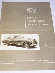 Bentley Continental Sports Saloon Autocar Road Test 1952