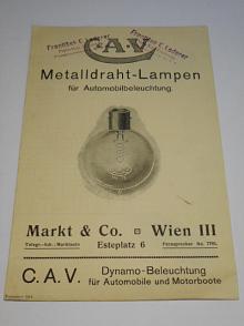 C.A.V. Metalldraht - Lampen für Automobilbeleuchtung - prospekt - 1913