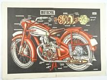 JAWA 250 pérák - motocykl - výukový obraz - vhodný k zarámování