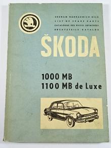 Škoda 1000 MB, 1100 MB de Luxe - 1968 - 1969 - seznam náhradních dílů - Motokov