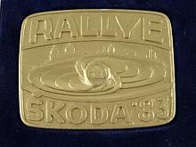 Rallye Škoda 1983 - X. mezinárodní automobilová soutěž - Mladá Boleslav - plaketa v etui