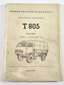 Tatra 805 valník - seznam náhradních součástí - 1954