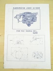 Jikov 32 SEDR - 2951 - karburátor - Škoda 130 L, Rapid, model M II - prospekt