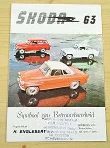 Škoda 1963 - Symbool van Betrouwbaarheid - Škoda Octavia, Octavia Combi, Felicia - prospekt - H. Englebert N. V.