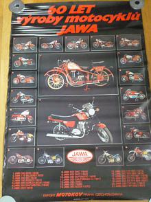 JAWA - 60 let výroby motocyklů JAWA - plakát - Motokov - 1989