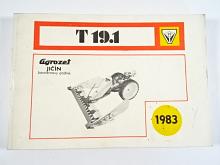 Agrozet Jičín - T 19.1 - návod k obsluze - seznam součástí - 1983