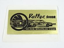 Rallye Škoda - Mladá Boleslav - ČSSR - samolepka