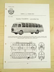 Škoda 706 RTO - autobus - provedení lux - Karosa - katalogový list - 1960