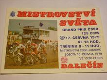 Dalečín - mistrovství světa, Grand Prix ČSSR - 1979 - leták