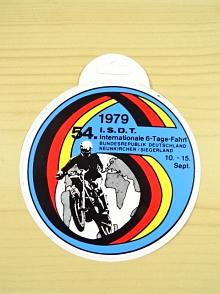 54. I.S.D.T. 1979 Internationale 6-Tage-Fahrt Bundesrepublik Deutschland Neunkirchen/Siegerland 10. - 15. Sept.- samolepka
