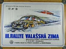 III. Rallye Valašská zima - Otrokovice - 3. - 4. 12. 1977 - plakát - Škoda 130 RS, BMW, Barum
