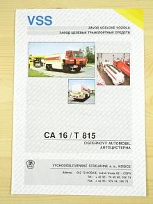 Tatra 815 CA 16 - cisternový automobil - prospekt - VSS Košice