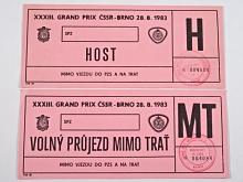 XXXIII. Grand Prix ČSSR - Brno 28. 8. 1983